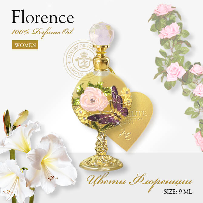 Эксклюзивные масляные духи Amour Elite FLORENCE - Цветы Флоренции. Аромат Легкие Шипры.